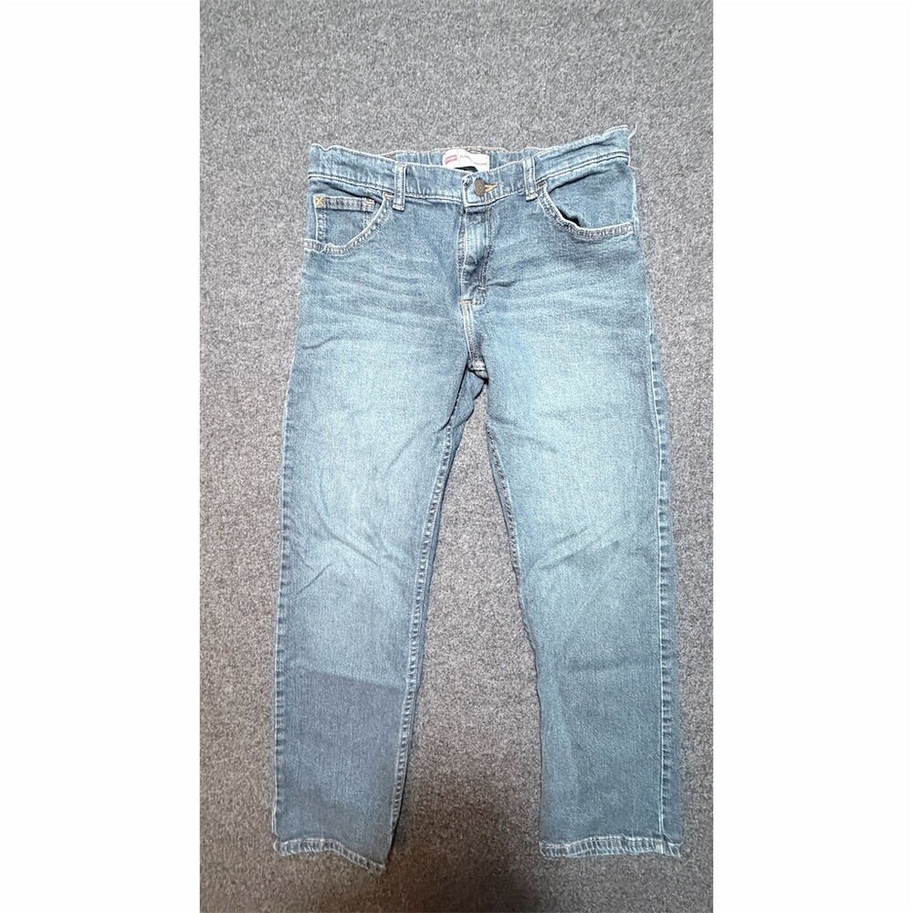 Wrangler Boys Jeans Size 14 Husky Blue Classic Straight Light Wash Stretch
